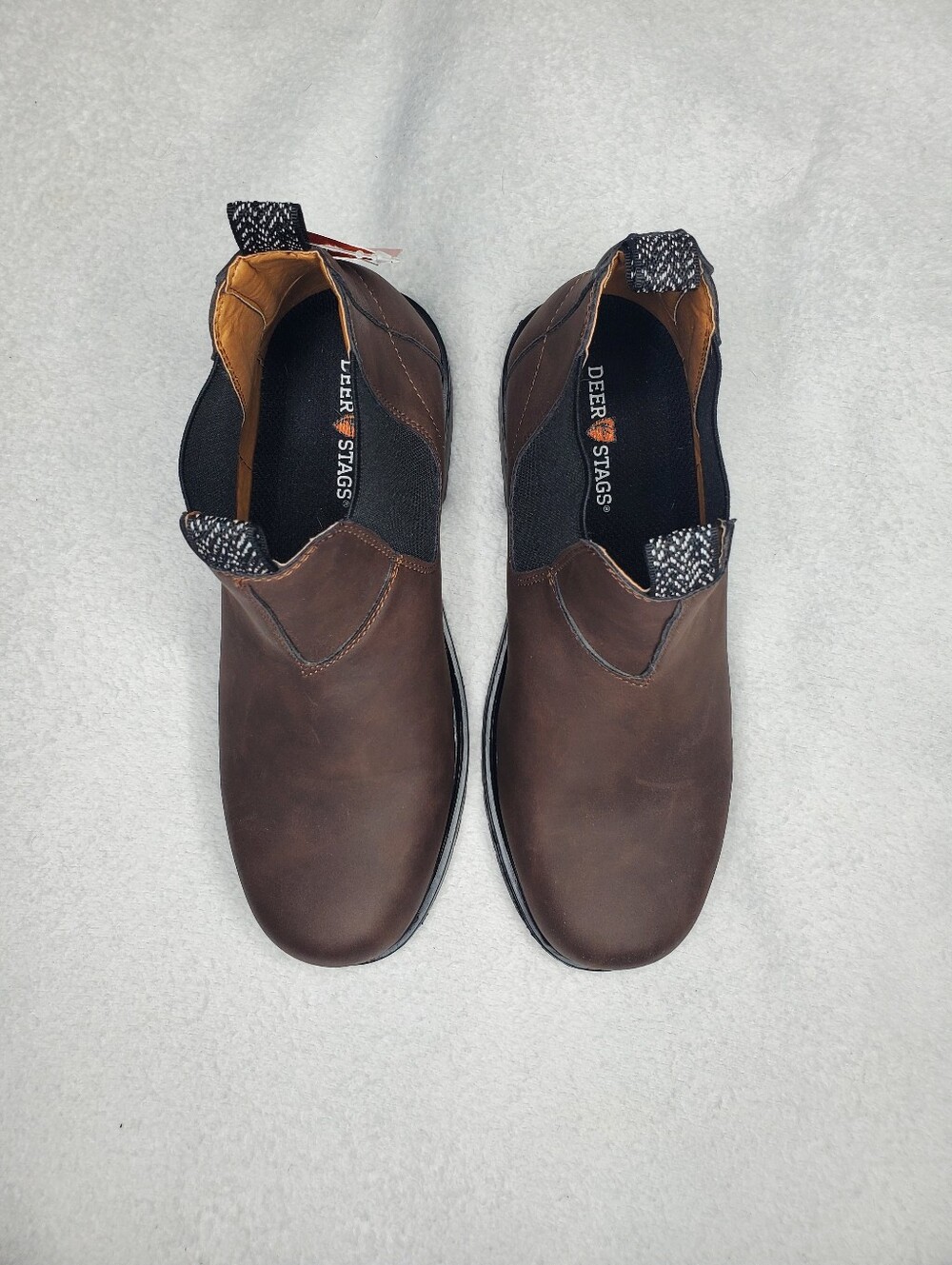 Deer Stags Brock Jr Brown Leather Chelsea Ankle Boots - Picture 3 of 10